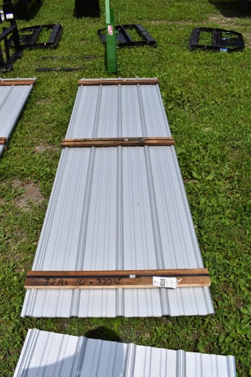 32 Pieces of 10' Galvalume Corrugated Metal Paneling