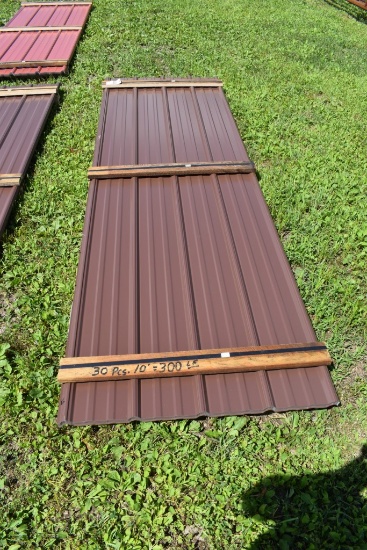 30 Pieces of 10' Brown Corrugated Metal Paneling