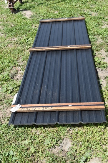 27 Pieces of 10' Textured Black Corrugated Metal Paneling