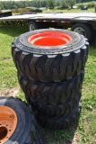 4 Forerunner 12-16.5 Skid Steer Tires on 8 Lug Rims