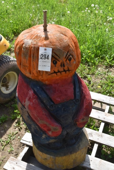 Angry Pumpkin Wood Carving