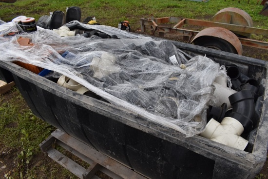 7' x 44" x 30" Plastic Containment with PVC Pipe Fittings