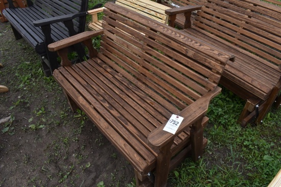Amish Made 50" Stained Glider Bench