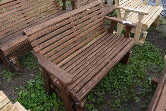 Amish Made 50" Stained Glider Bench