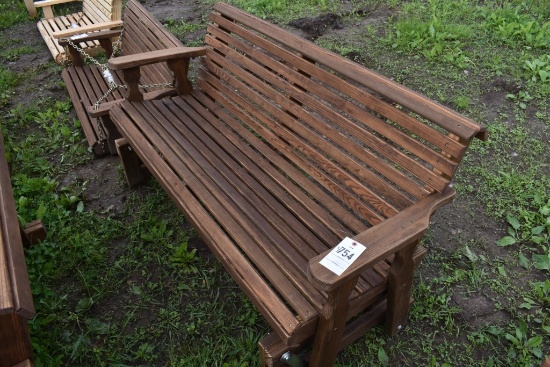 Amish Made 62" Stained Glider Bench