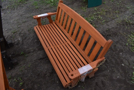 Amish Made 62" Cedar Stain Hanging Swing