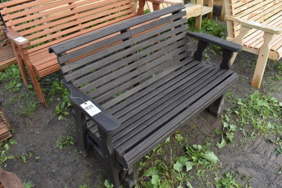 Amish Made 50" Walnut Stain Glider Bench