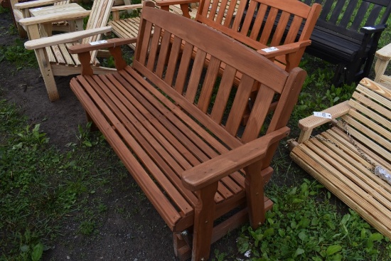 Amish Made 62" Stained Glider Bench