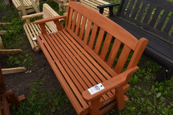 Amish Made 62" Stained Glider Bench