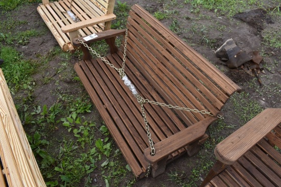 Amish Made 50" Stained Hanging Swing