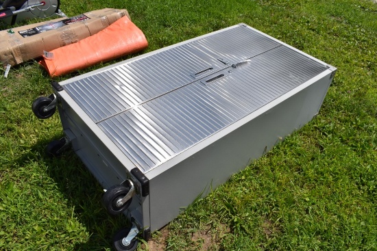 Bi-Fold Metal Cabinet on Wheels