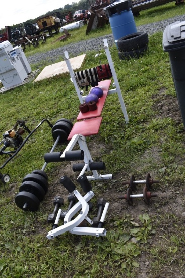 Exercise Bench with Various Weights