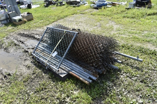 Large Group of Chain-link Fence Parts