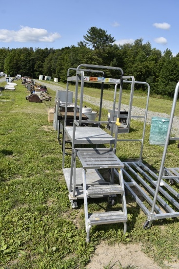 Metal Warehouse Step Ladder Cart