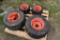 4 Kubota Compact Turf Tire Set on 5 Lug Rims