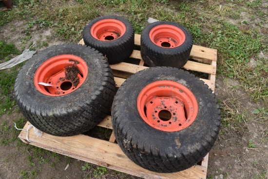 4 Kubota Compact Turf Tire Set on 5 Lug Rims