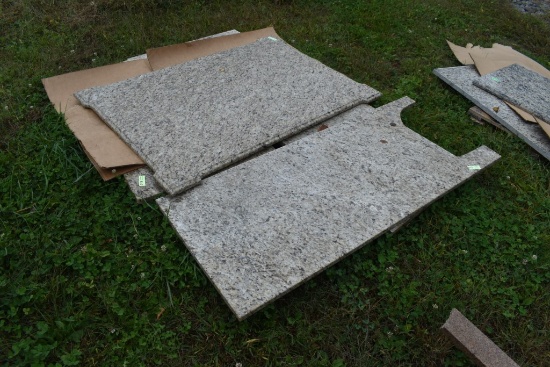 Pallet of Granite Slabs and Counters on Pallet