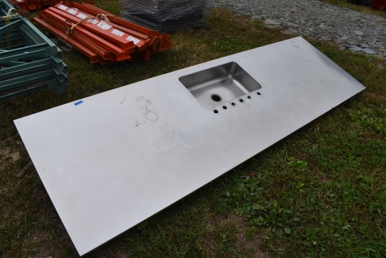 Stainless Steel Prep Counter with Single Bay Sink