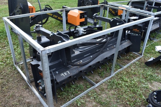 Landhonor 72" Quick Attach Skid Steer Power Rake Harrow