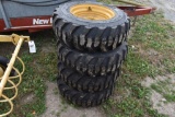 4 Forerunner 10-16.5 Skid Steer Tires on 8 Lug Rims