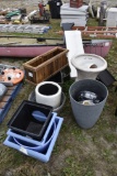 Large Group of Planters and Mailbox