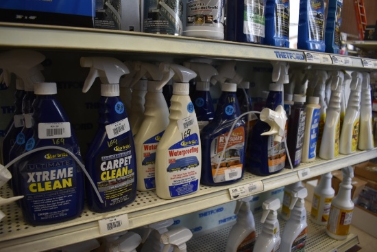 Shelf of RV Cleaner, Wax, Polish