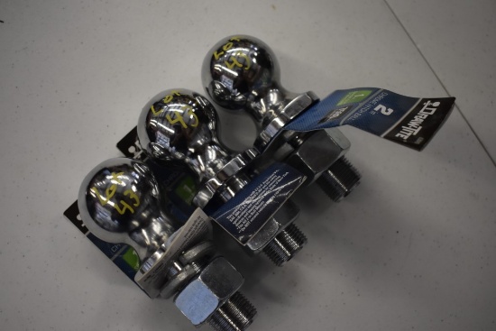 3 Draw-Tite 2" 1" Shank 7500lb Chrome Hitch Balls