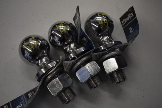 3 Draw-Tite 2" 1" Shank 7500lb Chrome Hitch Balls