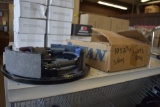 Box of Brake Shoes and Backing Plate with Shoes