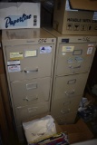 2 4 Drawer Filing Cabinets with Misc Contents