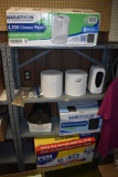 4 Tier Metal Shelf with Paper Towels and Bathroom Accessories
