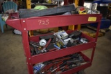 3 Tier Metal Shop Cart Loaded with Tools