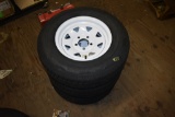 3 Rainier ST205/75R14 Tires on 5 Lug Rims