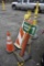 4 Traffic Bollards and One Traffic Cone