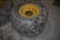 2 Firestone 340/80R18IND Tires on 8 Lug CAT Rims