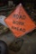 Road Work Ahead Sign on Stand