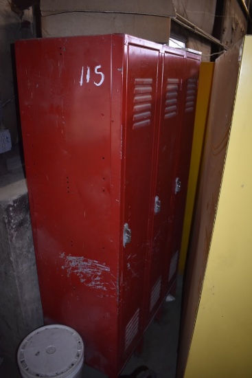 3 Door Red Locker
