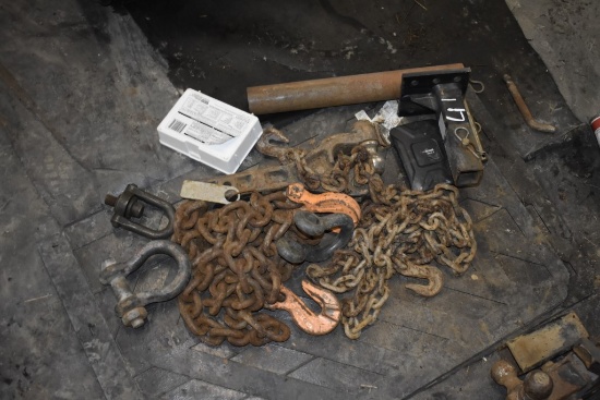 Group of Chains, Receiver Hitches, Anchor Pin Shackles