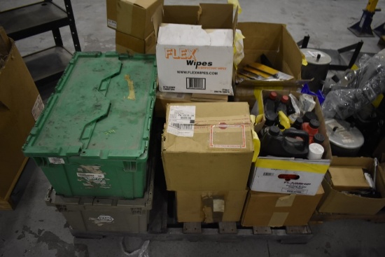 Pallet of Truck Parts and Chemicals