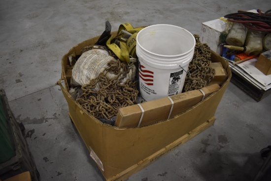 Pallet of Truck Brackets and Tire Chains