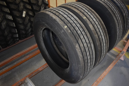 2 Continental HSR2 255/70R22.5 Tires