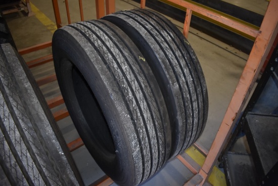 2 Continental HSR2 255/70R22.5 Tires
