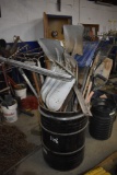 55 Gallon Drum Full of Yard Tools