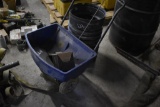 Push Type Lawn Spreader and Piece of Plastic Drain Pipe
