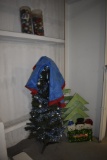 Group of Christmas Decorations and Christmas Tree