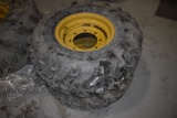 2 Firestone 340/80R18IND Tires on 8 Lug CAT Rims