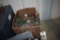 Box of Model Train Track and Decorations