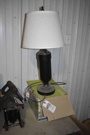 Lamp with Box of Glasses