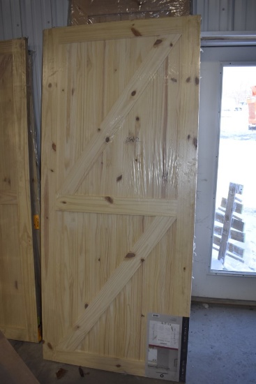 Full Check Barn 37" x 84" Solid Wood Door