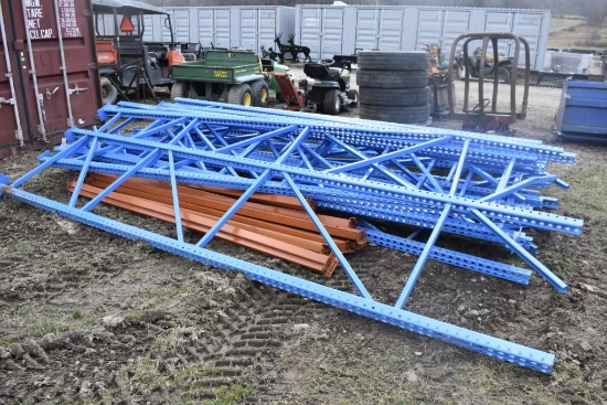 Large Group of Pallet Racking Uprights and Some Crossmembers